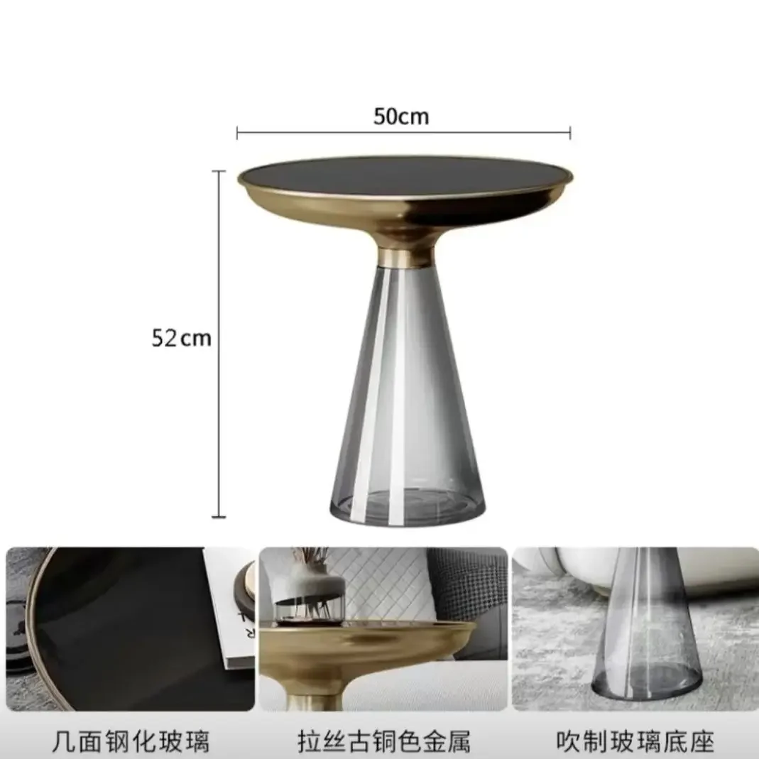 Living Room Coffee Tables Glass Tea  Nordic End Tables Modern Creative Furniture Decoration Luxury Sofa Side Table Design