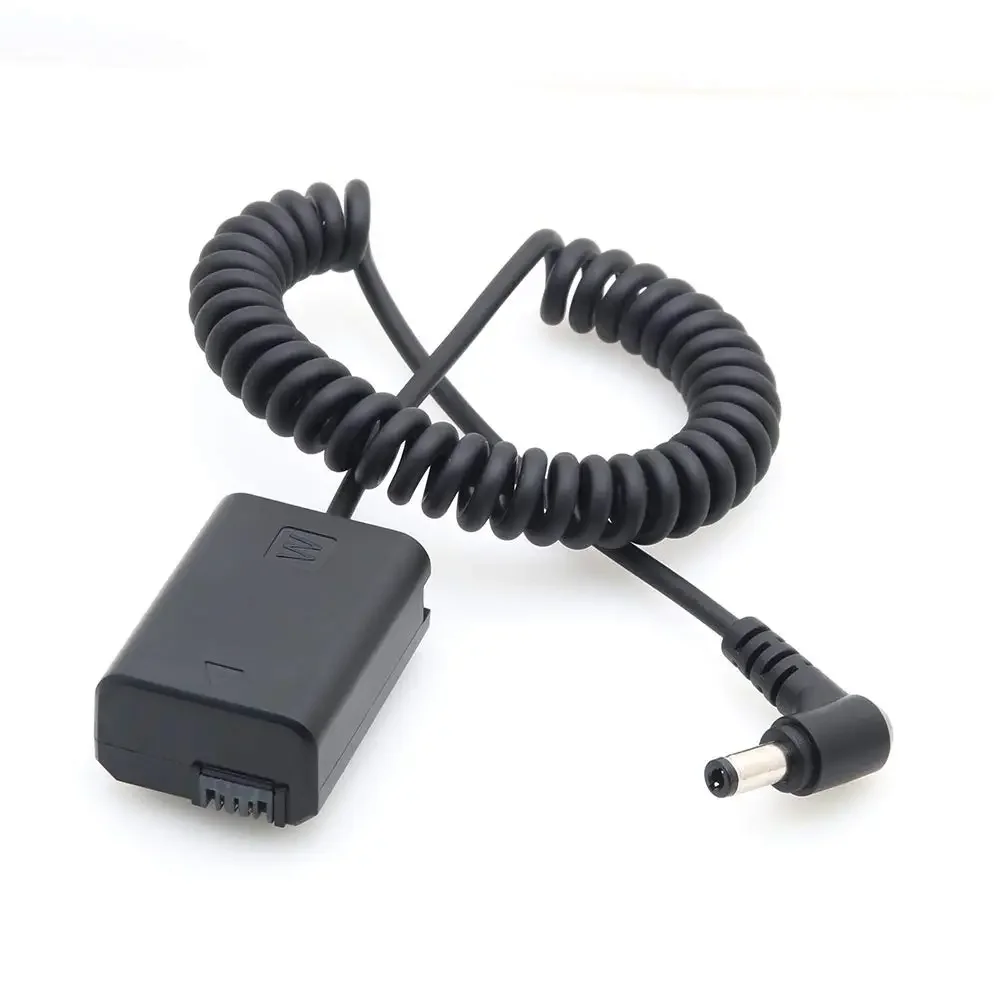 NP-FW50 Dummy Baterai Coupler Adaptor dengan DC Pria Konektor Power Melingkar Kabel untuk Sony A6500 A6300 A6000 A7 A72 a7s A7r