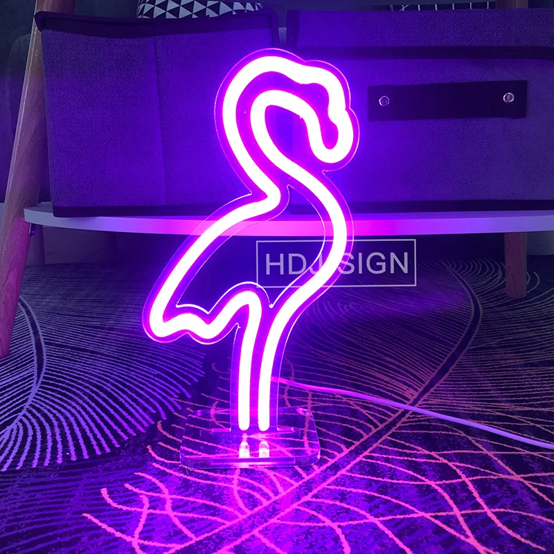 

Neon Led Night Light Flamingo USB Girl's Bedroom Home Bar Cafe Store Party Desk Decor Table Lamp Atmosphere light