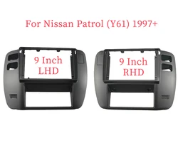 9 Inch Car Fascia Radio Panel for Nissan Patrol (Y61) 1997+ Dash Kit Install Facia Console Bezel Adapter Plate
