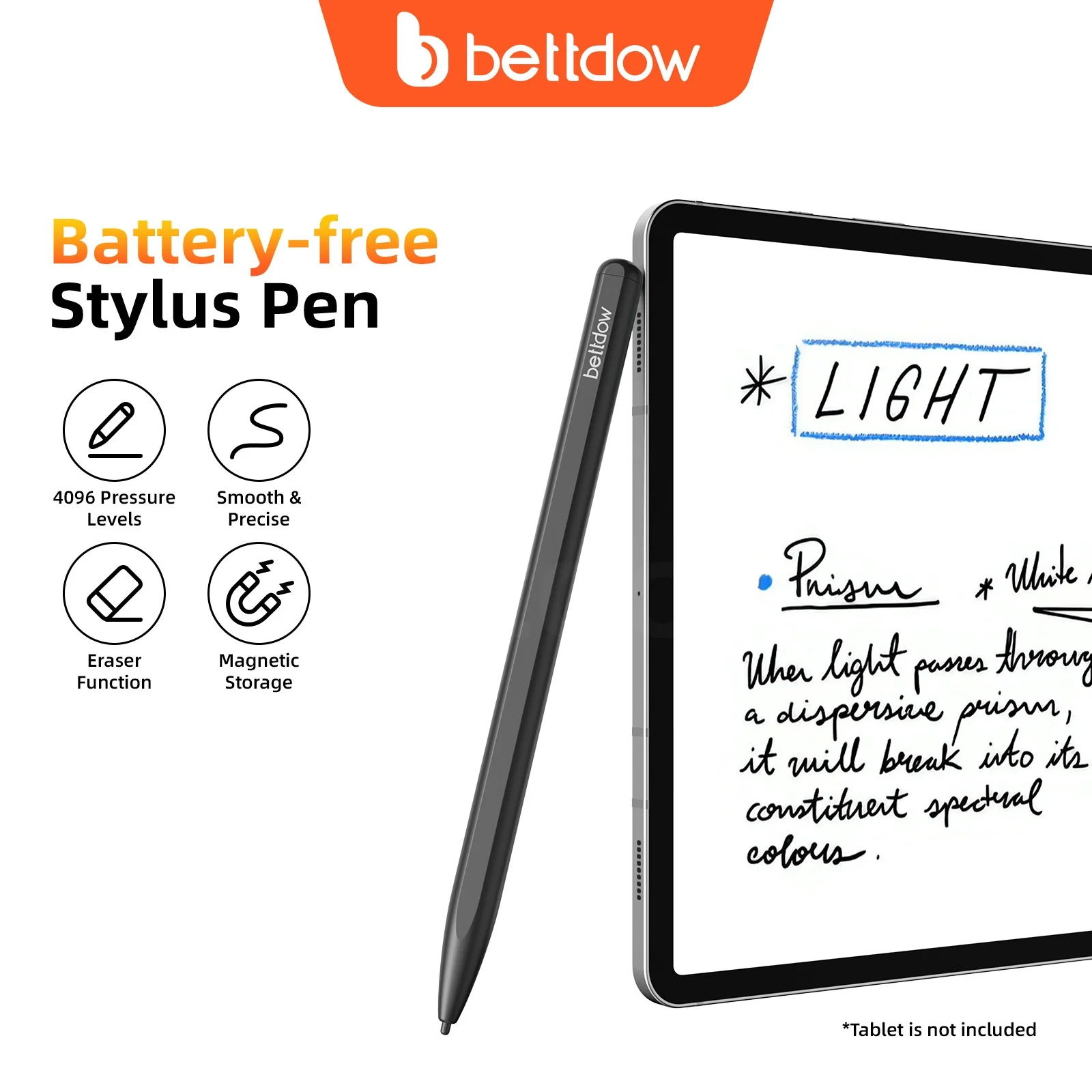 Caneta Stylus BETTDOW S Pen para Samsung Galaxy Tab S10 Ultra S9 FE S8 S7 S6 Lite A9 Phone S24 S25 Ultra com 4096 Níveis de Pressão caneta eletromagnética passiva
