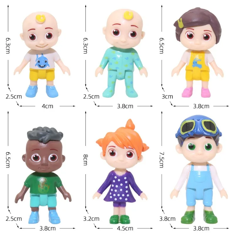 Figurki Cocomelon, postacie z anime, model inspirowany postaciami z kreskówek, ozdoba na biurko, kolekcjonerskie przedmioty, dekoracje, prezenty urodzinowe dla chłopców i dziewcząt