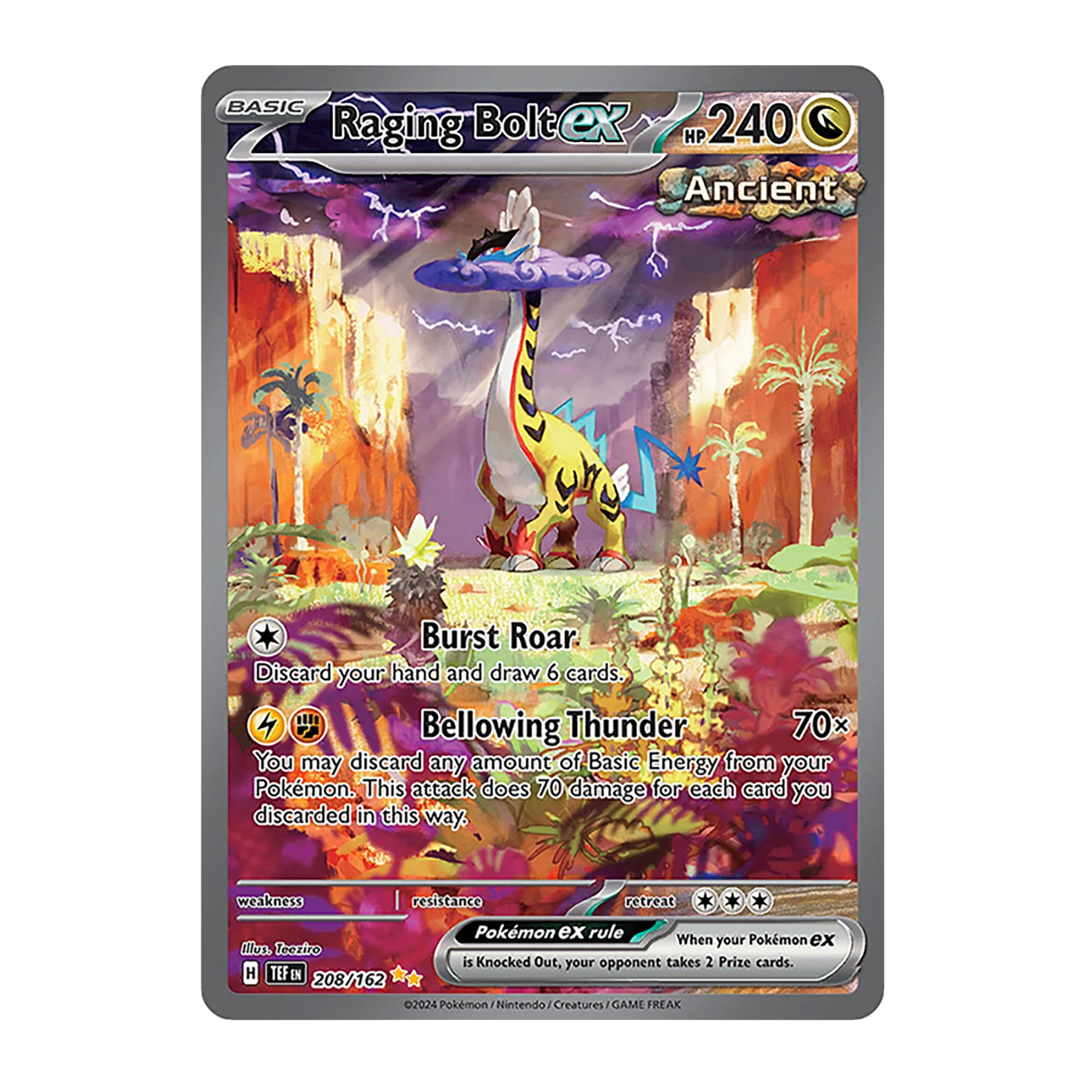 مجموعة بطاقة PKM للقوات المؤقتة (TEF) مجموعة ألعاب TCG بطاقات الوكيل Gouging Fire Iron Crown Morty's Conviction Raging Bolt ex