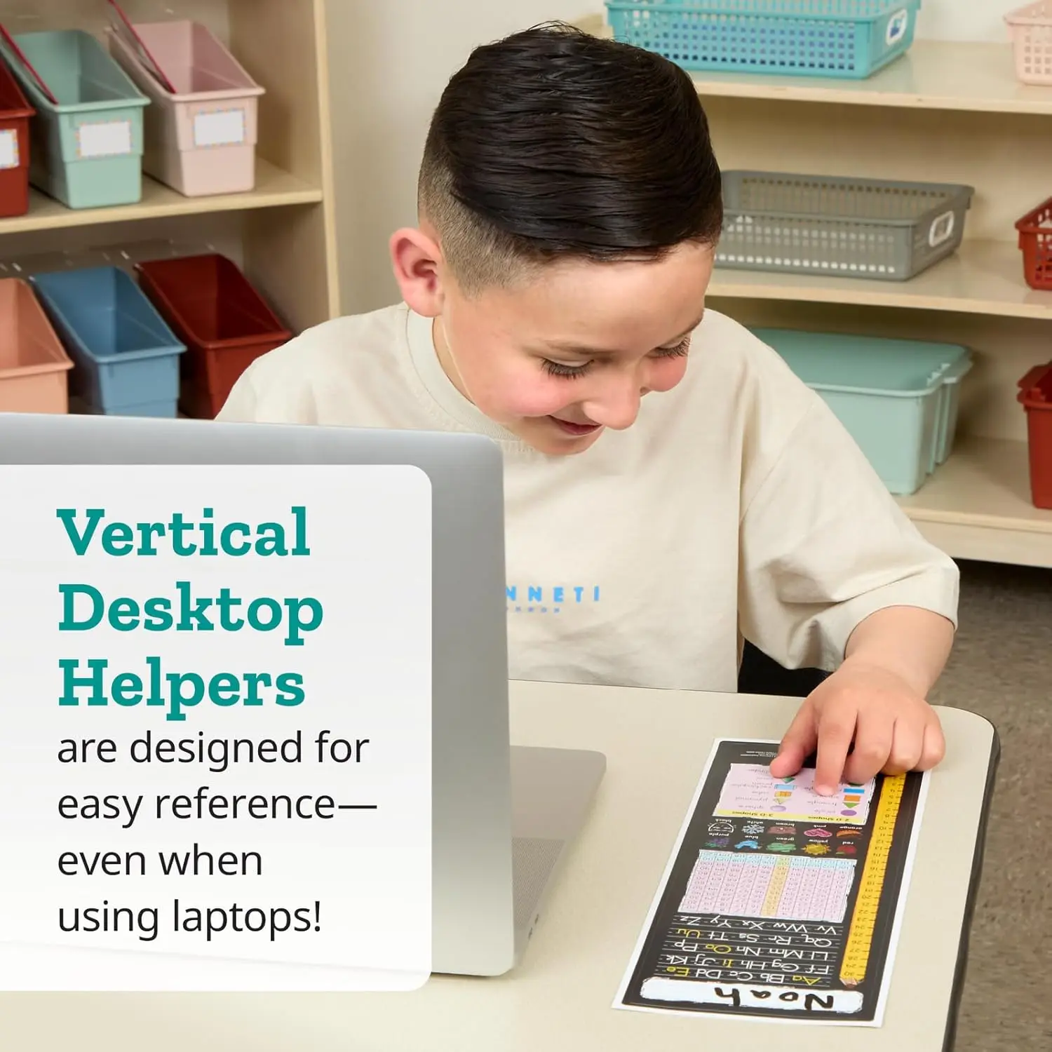 مجموعة مكونة من 24 مساعدًا لسطح المكتب العمودي ذاتي اللصق للتعلم في الفصل الدراسي، نمط سبورة من الفينيل #2