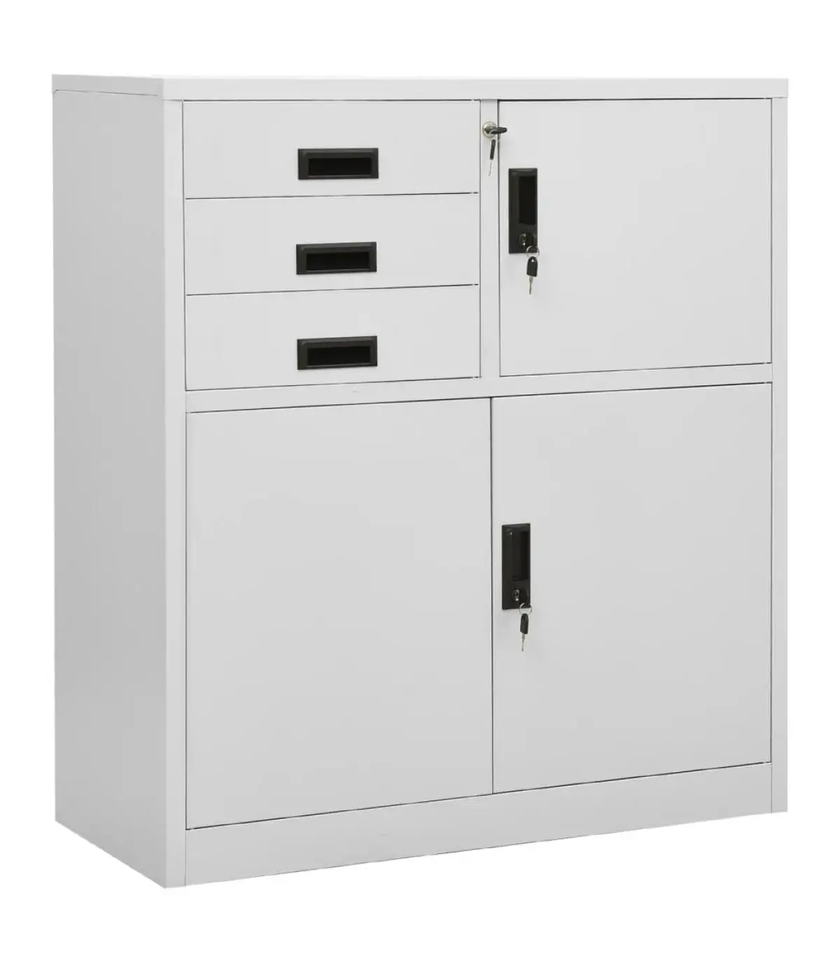 Light gray steel 90x40x102 cm office cabinet storage lockers