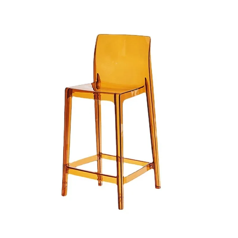 Tabouret haut en acrylique transparent pour célébrité Internet, chaise de bar à dossier haut, meubles simples pour la maison, 73 bars