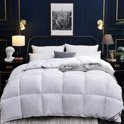 Home Comforter Winter Quilted Blanket Goose Down Duvet Quilt 100% Cotton Cover King Queen Blanket Size Twin Stitch Одеяло 이불 이불