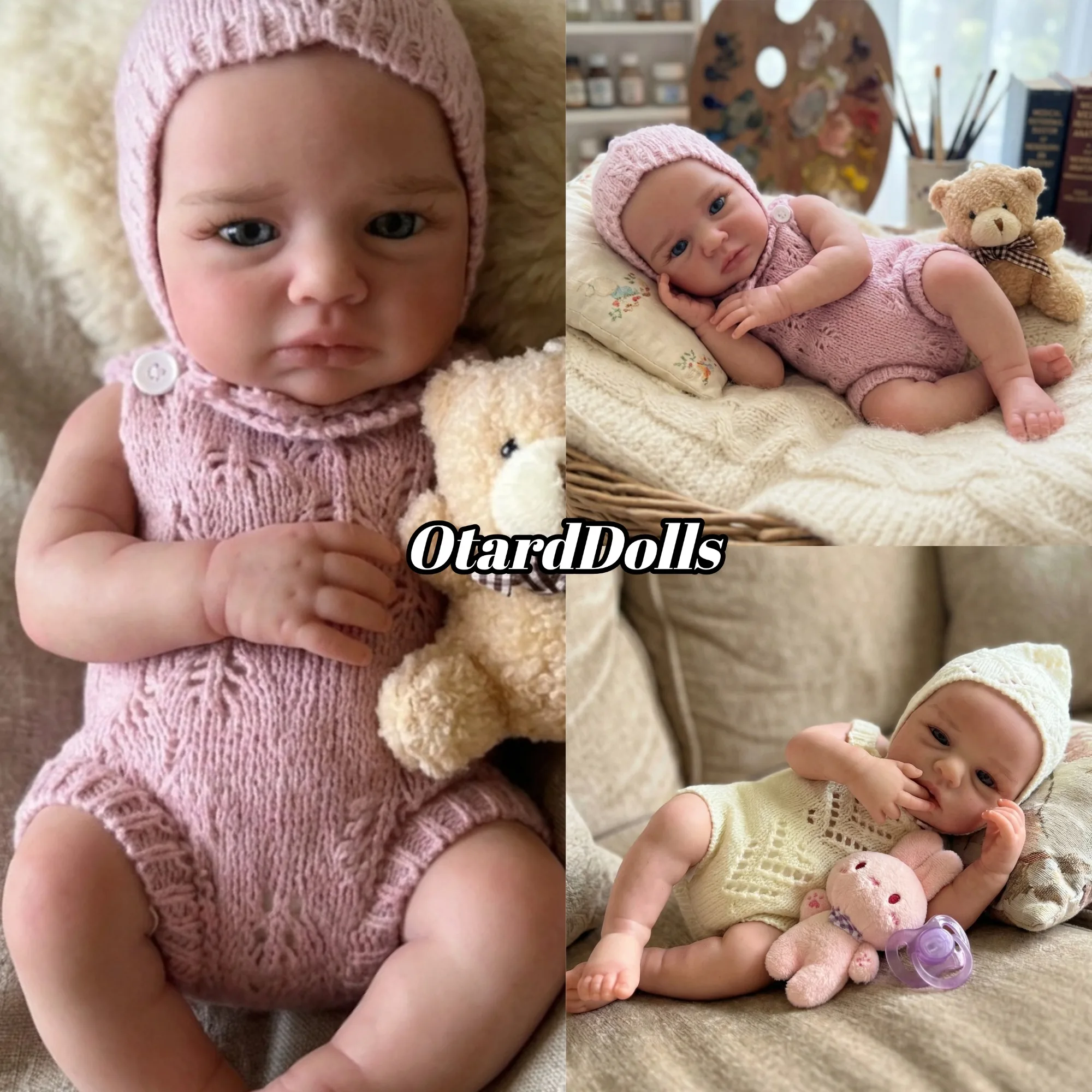

OtardDolls Awake Full Silicone Loulou Reborn Dolls Baby Doll Handmade Soft Touch Newborn Baby Doll