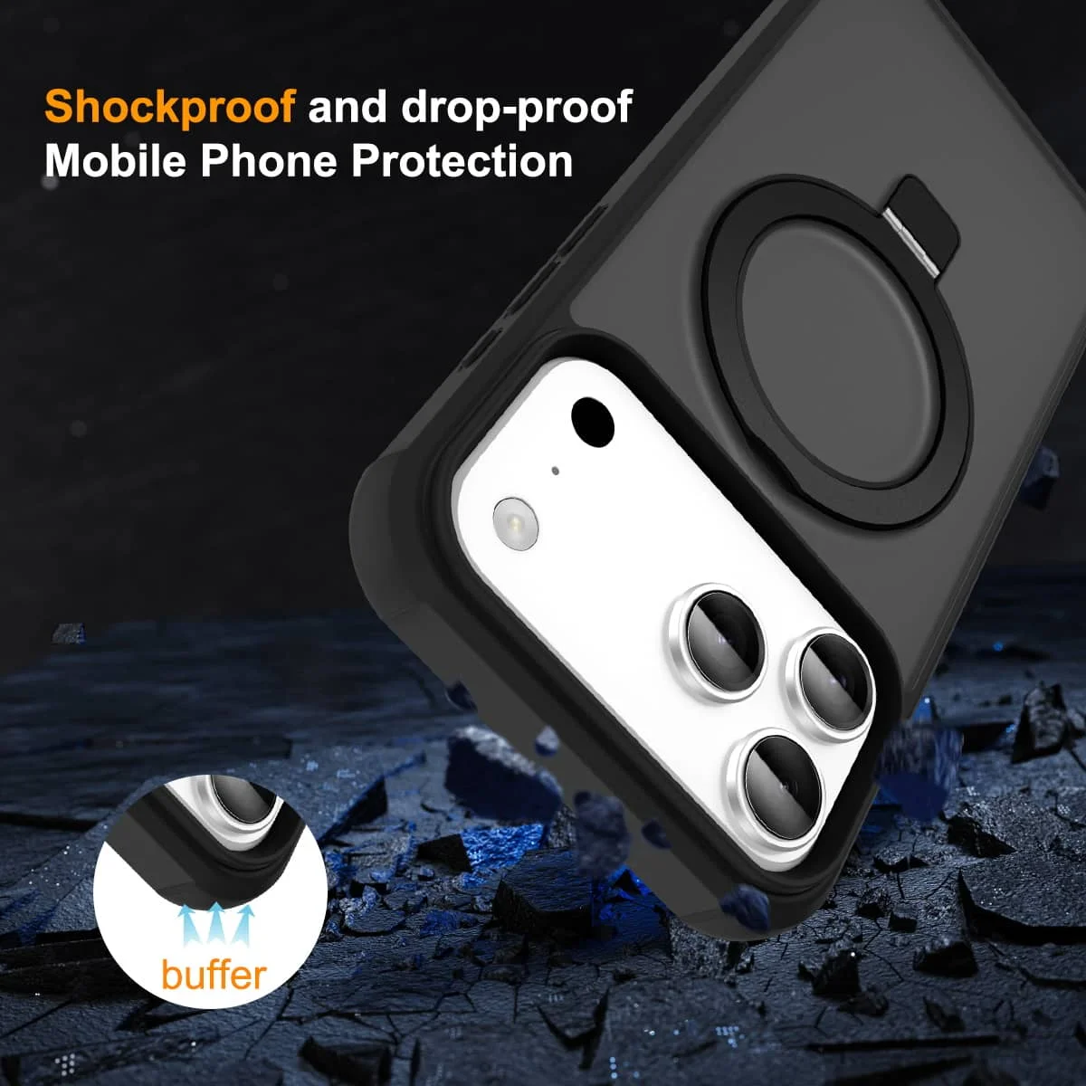 Magnetic For iPhone 17 Pro Max Air Case [Compatible With Magnetic] With Stand, Drop Protection] Shockproof Translucent Case