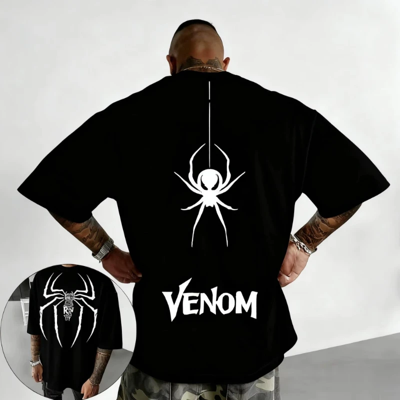 

Versized Men's T-Shirt Marvel Spider-Man Women's Short Sleeve Tee Summer Fashion Superhero Print Streetwear Loose Casual Tops