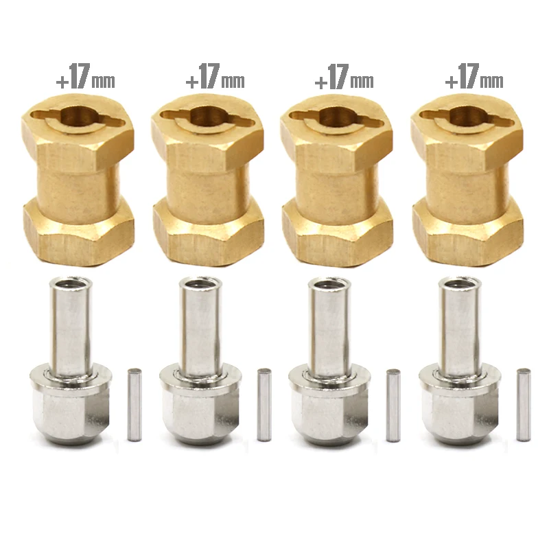 4 Stück 12mm/15mm/17mm Achsverbreiterungs-Sechskant-Radadapter für 1/10 RC Crawler Auto TRX4 RC4WD D90 D110 Axial Scx10 90046 CatRC