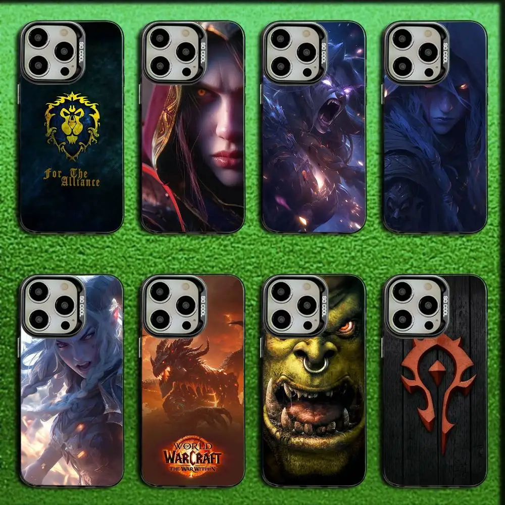 

World of W-Warcraft Phone Case For iPhone 16,15,14,13,12,11,Mini,Pro,E,SE4,MAX Candy Matte Shockproof Black Cover