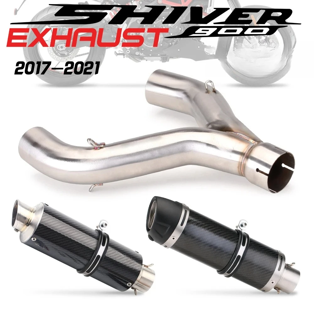 For Aprilia Shiver 900 2017-2021 Shiver900 Motorcycle Exhaust Header Muffler Pipe Escape 51MM Slip-On Connecting Pipe