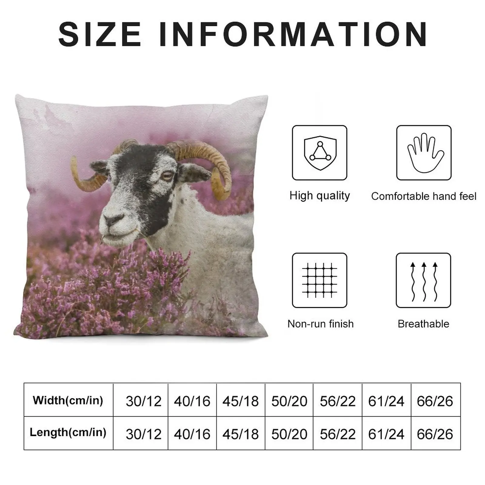 Swaledale Sheep and Autumn Heather Watercolour Photograph Throw Pillow christmas pillowcases Decorative Cushion pillow