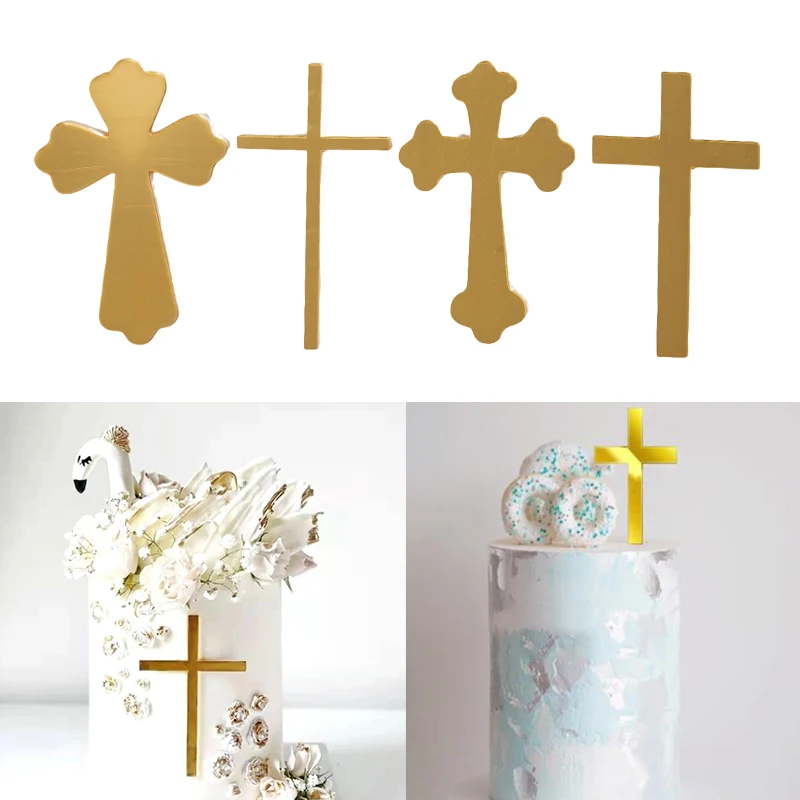 Christian Cross Cake Topper Acrylic Cake Decorations God Bless Cake Topper Party For Baking Cake Party Supplies