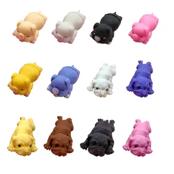 Soft Cute Realistic TPR Bulldog Soft Animal Stress Relieve Kids Adult Toy Animal Dog Anti Stress Dog Gift Stress Reliever Toys