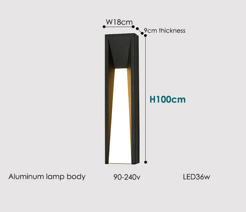 Außenwandleuchte LED Schwarz Beleuchtung Außenleuchten AC110 220V Veranda Lichter Wandmontierte Gartenlampe für Terrasse Eingangsbereich