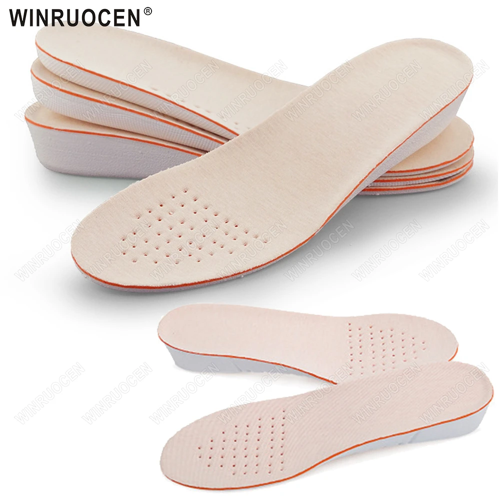 1 paire de semelles intérieures invisibles de hauteur 1.5/2.5/3.5cm pour hommes et femmes, rehausseur de talon, respirant, Absorption des chocs, soins orthopédiques des pieds pour hommes et femmes