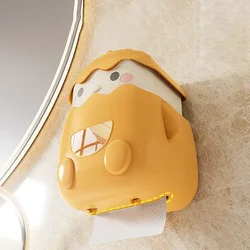 Cartoon tissue holder wall mounted tissue box non punching storage rack bathroom storage box bathroom waterproof tissue box