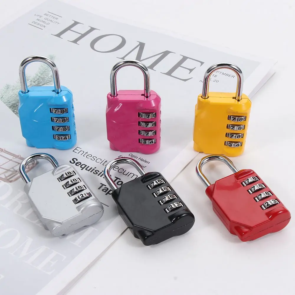 4 Dial Digit Password Lock Metal Code Combination Padlock Waterproof Resettable Password Lock Travel Suitcase Security Accessory