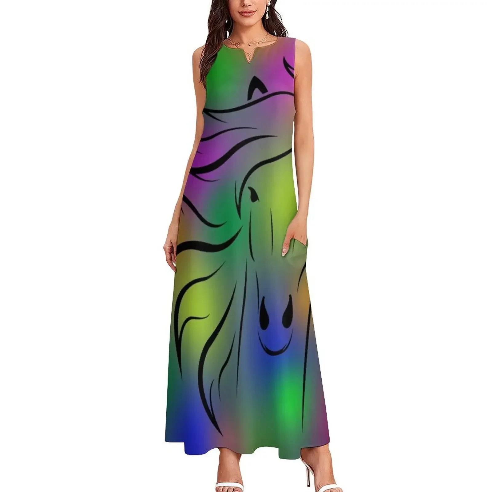 Magic Horse lange jurk Damesavondjurk elegante jurken voor dames zomerjurk voor dames 2025, jurken voor gala