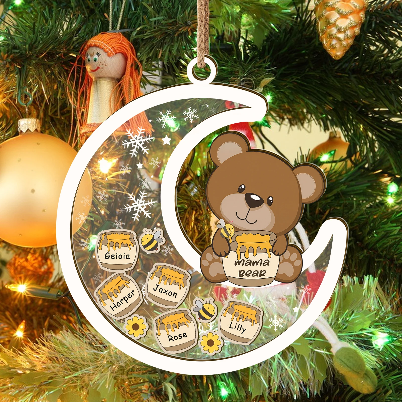 

Уютное семейное украшение для рождественской елки — персонализированное имя по индивидуальному заказу, идеальный подарок, чтобы добавить праздничный Spiri