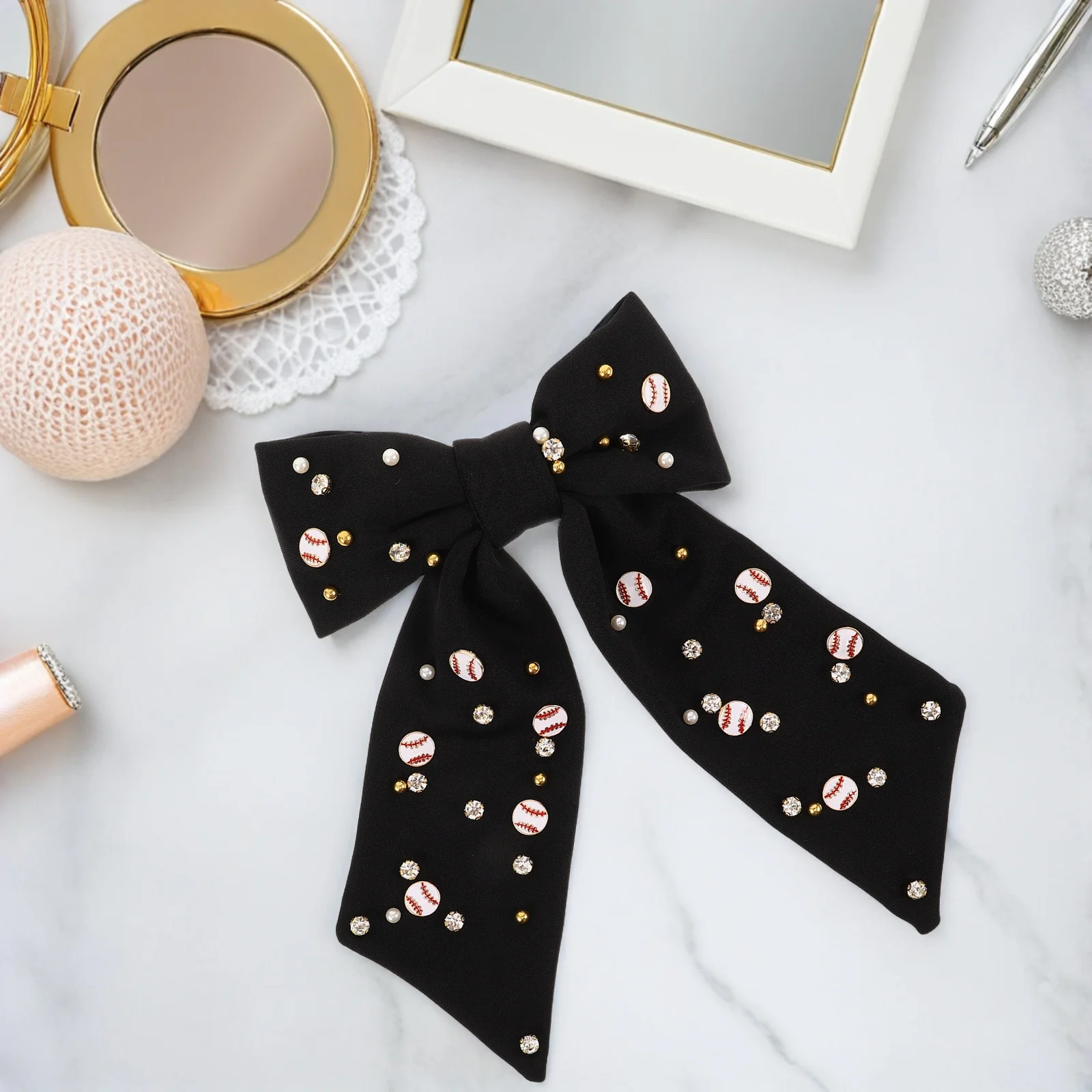 

Sparkling Rhinestone Bow Clip Butterfly Spring Secure Black Mini Snap Hairpin For Women Teens Party Daily Wear Bridesmaid Bridal