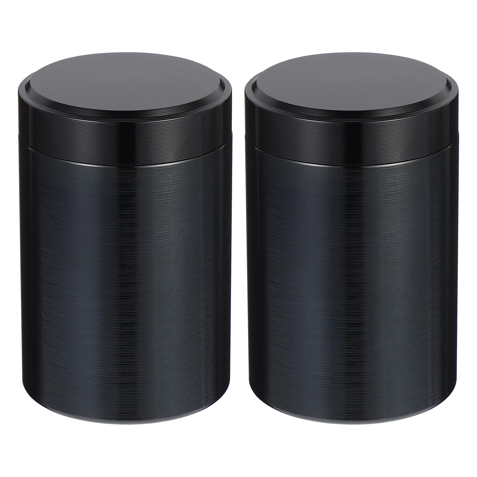 

2 Pcs Tea Mini Portable Airtight Canister Sealed Travel Tin Container Titanium Aluminum Alloy Storage Home Use Dust Proof
