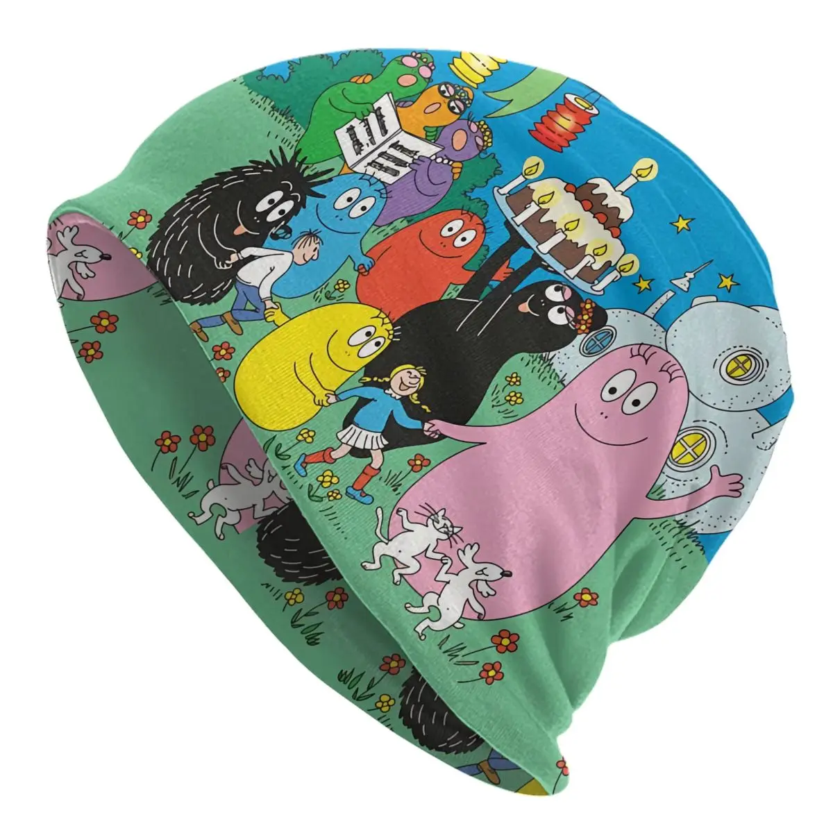 Les Barbapapa Women's Beanies Printed Chemotherapy Pile Outdoor Turban Breathable