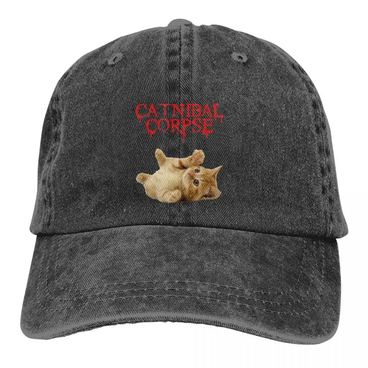 

Pure Color Cowboy Hats Catnibal Corpse Women's Hat Sun Visor Baseball Caps Heavy Mental Cat Meme Peaked Trucker Dad Hat