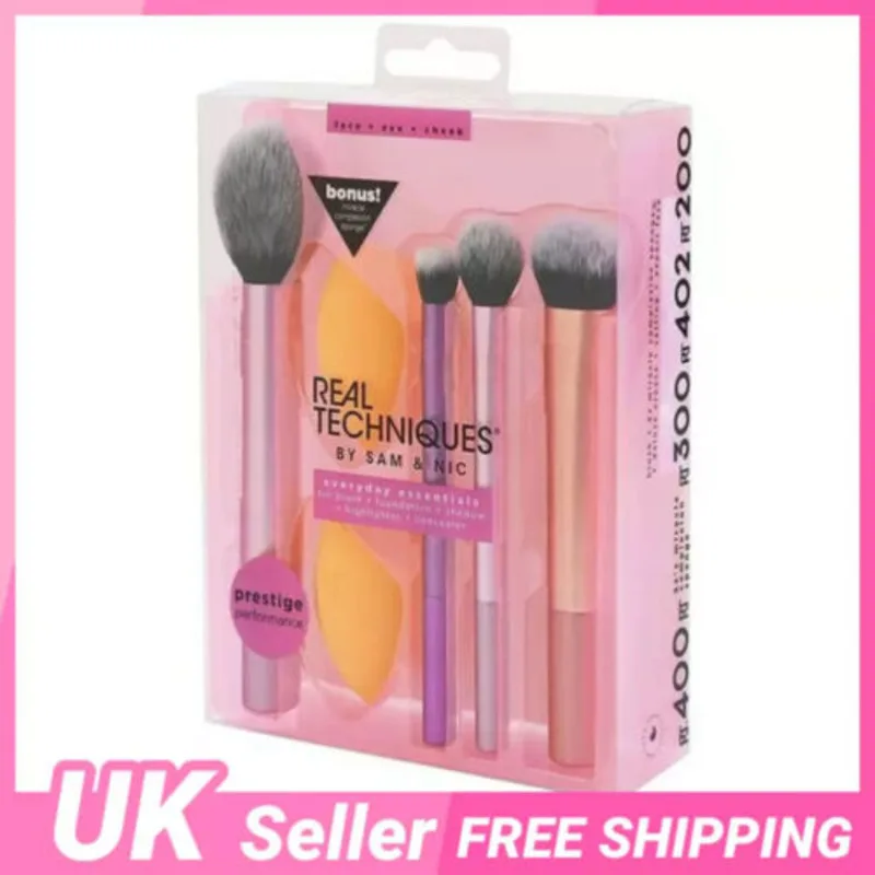 2024 Real Techniques Makeup Brushes Set Foundation Smooth Blender Sponges Puff