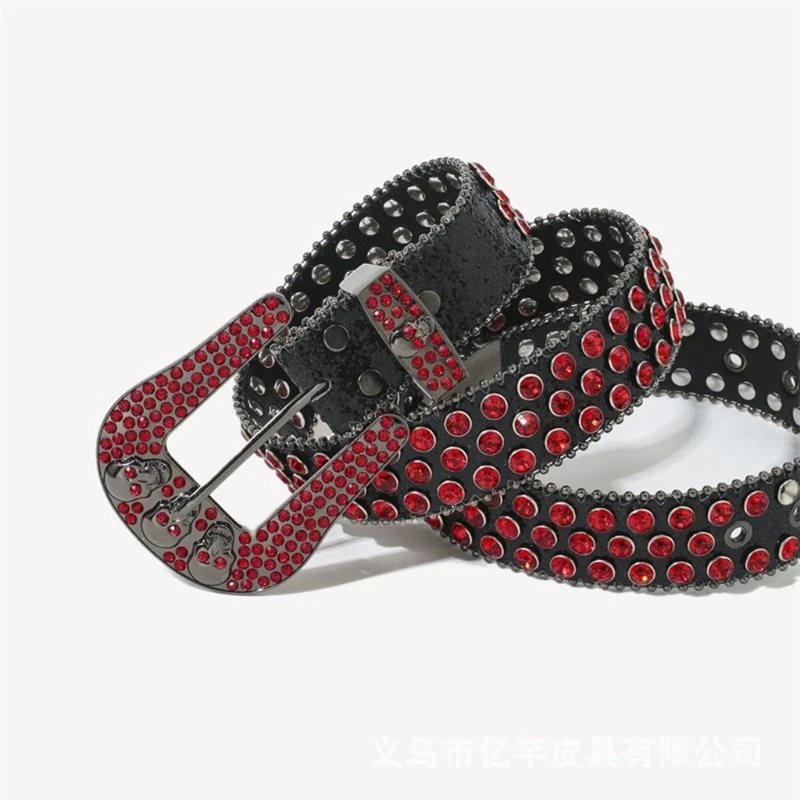 

Rock Fans Rhinestone Buckle Waist Belts for Jeans Adjustable Belt for Cowboy Cowgirl Teens Female Jeans Skirt Waistband