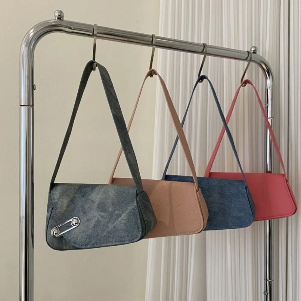 Pu Lederen Draagtassen Minimalistisch Crossbody Effen Kleur Onderarmhandtas Met Hoge Capaciteit Enkele Schoudertas Meisje