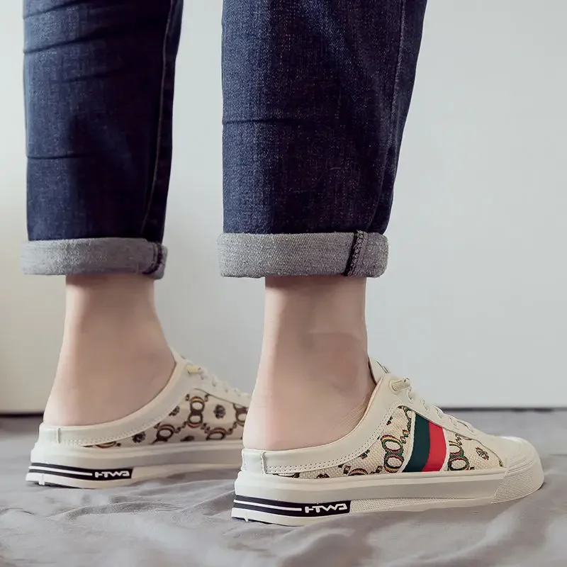 

Canvas Slip-resistant Male Slipper Rubber Men's Shoe Adult Summer Sale Designer Luxury Mascullino Comfortable 2025 Style Slides