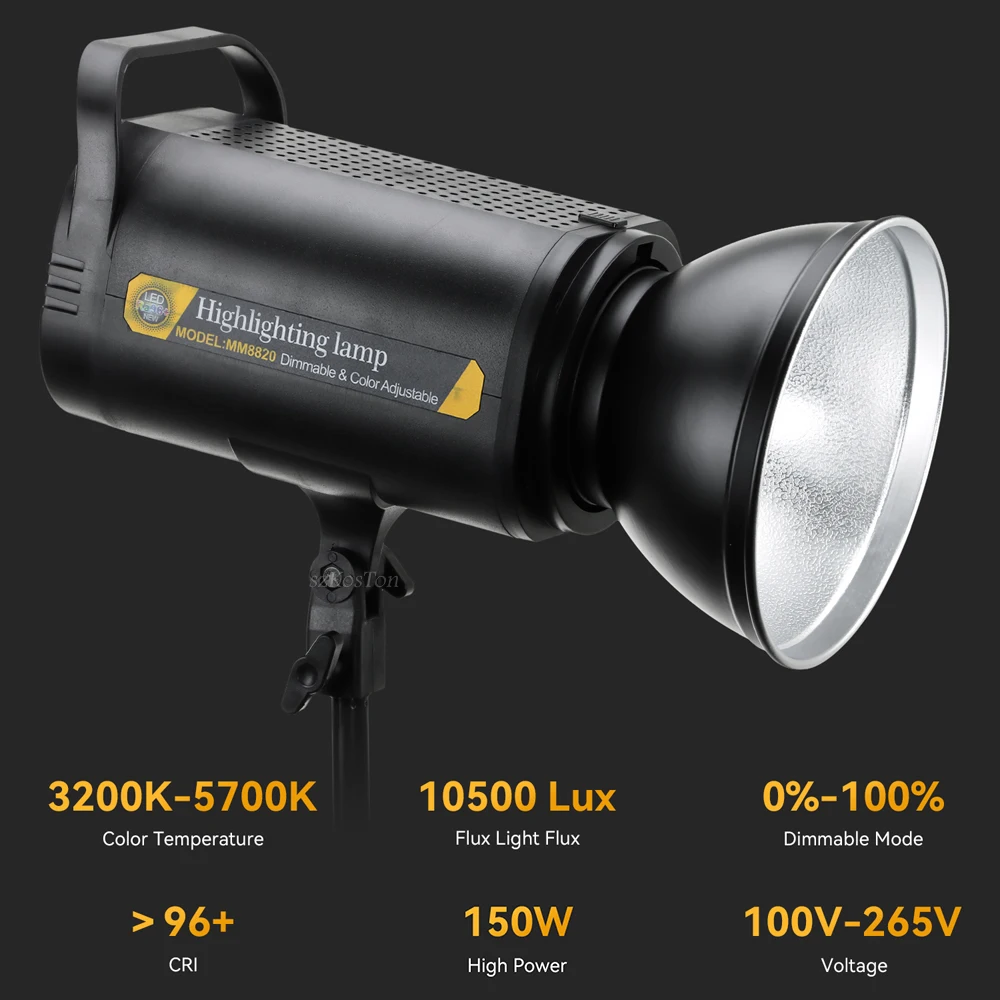 

LED Video Photography Lights Studio Portrait Lamp 100W 6500K 13000LM Outdoor Light LCD Panel Lamp Dimmable Bowens Mount