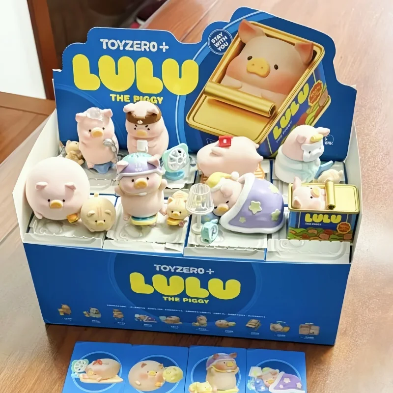 52toys Lulu Pig Associated Daily Blind Box Piggy Anime Figure Doll Surprise Bag Room Ornament Collection Model Toy Children Gift