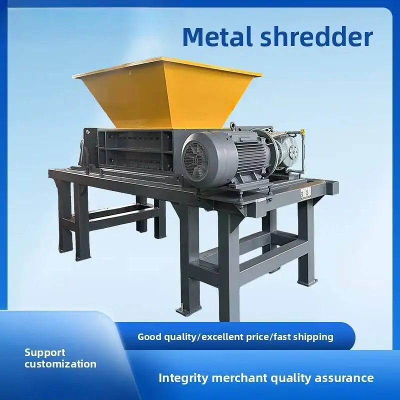 Color Steel Tile Crushing Equipment Manufacturer Double Shaft Metal edder Scrap Iron Car Shell Crusher