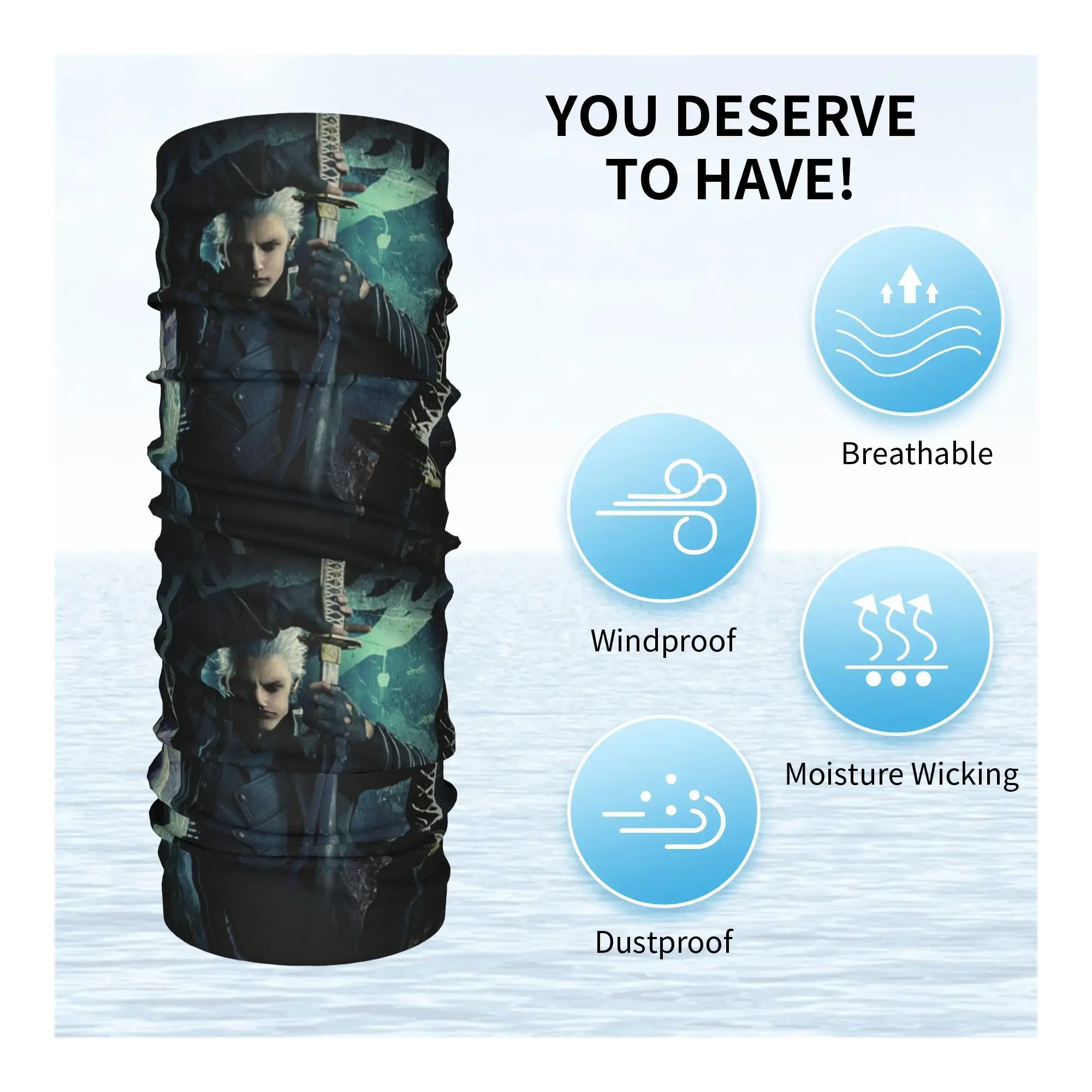 فيرجيل من الشيطان قد يبكي سيري باندانا الرقبة الجراب مطبوعة وشاح سحري متعدد الوظائف عقال الرياضة في الهواء الطلق للرجال والنساء