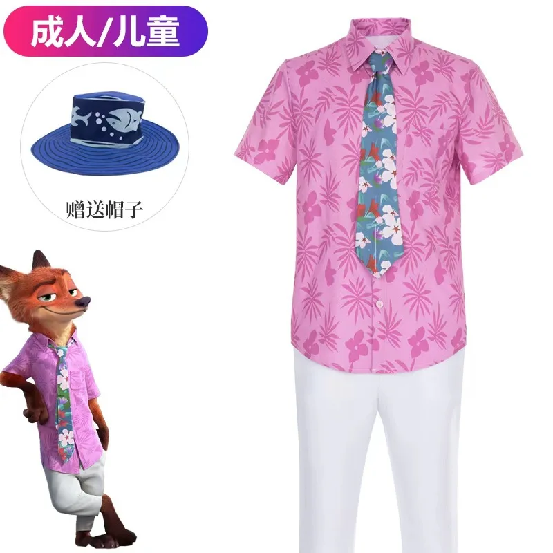 

Movie Zootopia 2 Fox Nick Wilde Cosplay Costume Uniform Halloween Carnival Party Christmas Play Role Clothes Clothing for Men