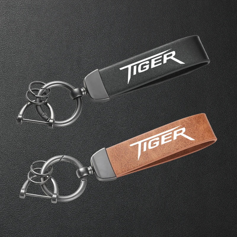 Para triumph tigre 800 xc/xr esporte 660 trident 660 acessórios de couro de alta qualidade motocicleta chaveiro titular chaveiro