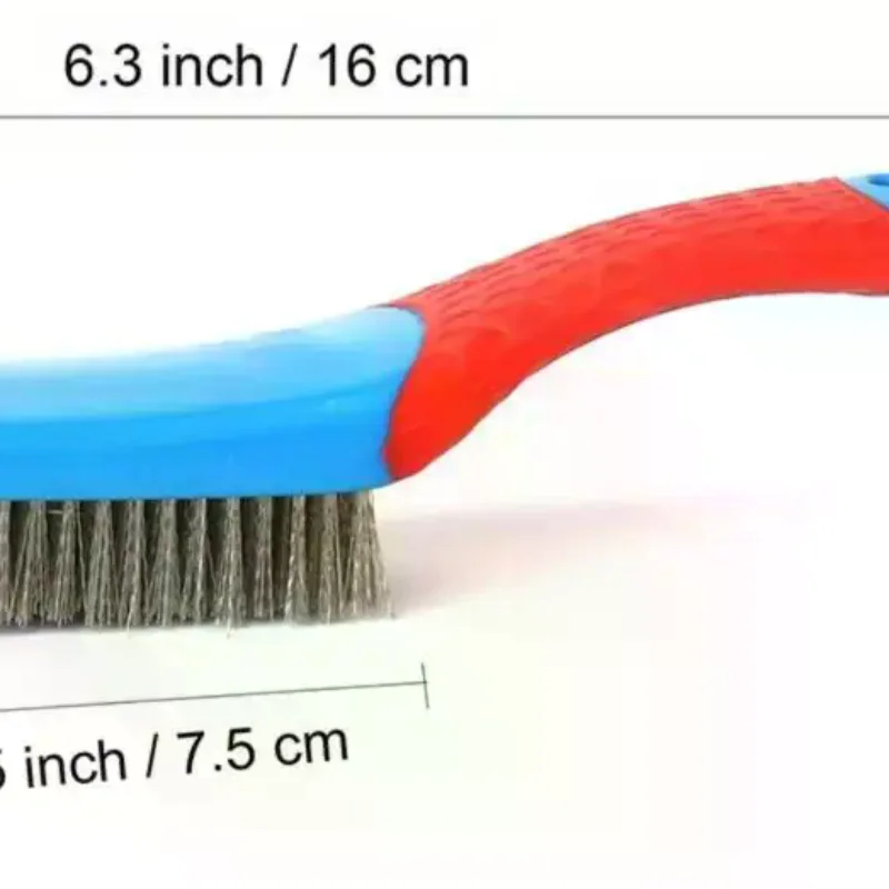 

Heavy Duty Stainless Steel Wire Brush With Comfortable Plastic Handle Perfect For Removing Rust, Welding Slag, Dirt, And Paint