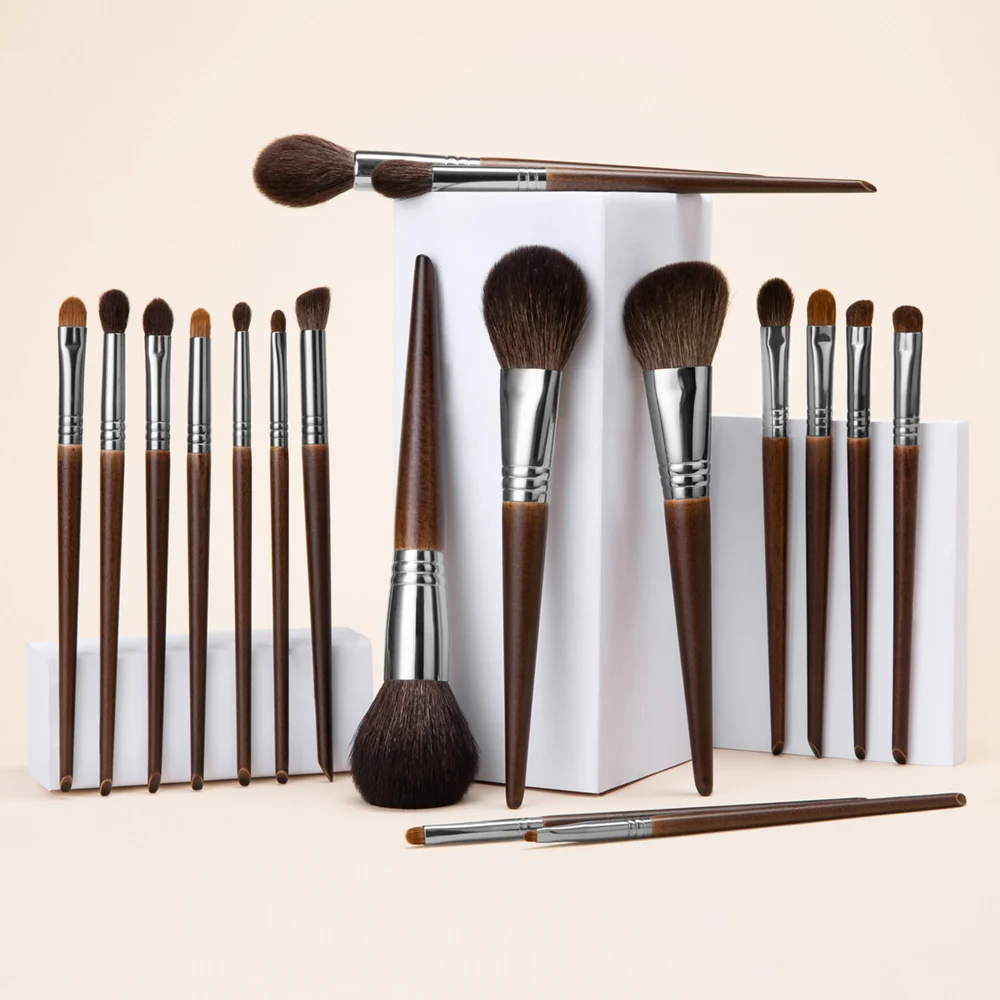 Juego de brochas de maquillaje de pelo de cabra natural OVW, kit profesional, brocha para maquillaje, pedzle do makijazu, brocha para difuminar y sombrear.