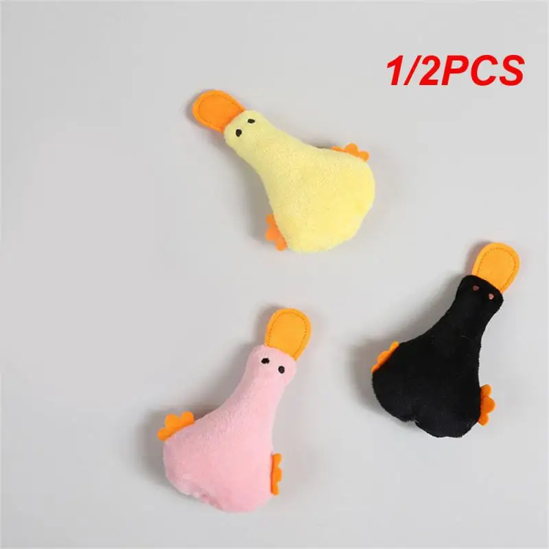 1/2PCS Plush Toy Sound Paper Included Plush Toy Cat Toy With Catnip Pet Duck Toy Pet Toy Stuffed Duck Multiple Colors 10g