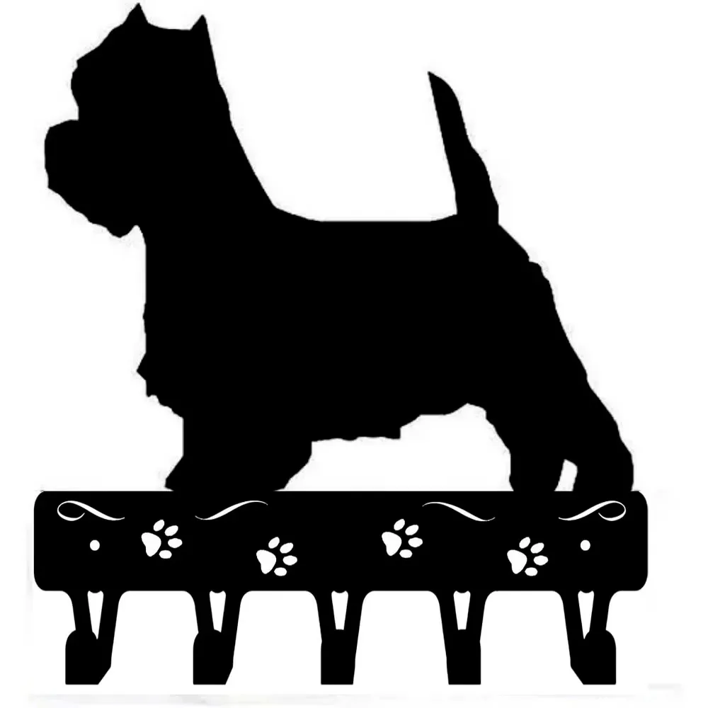CIFBUY Highland Dog Iron Wall Hooks Western Metal Hanger Entryway Home Key Coat Bag Decor Organizer Gift Plaque