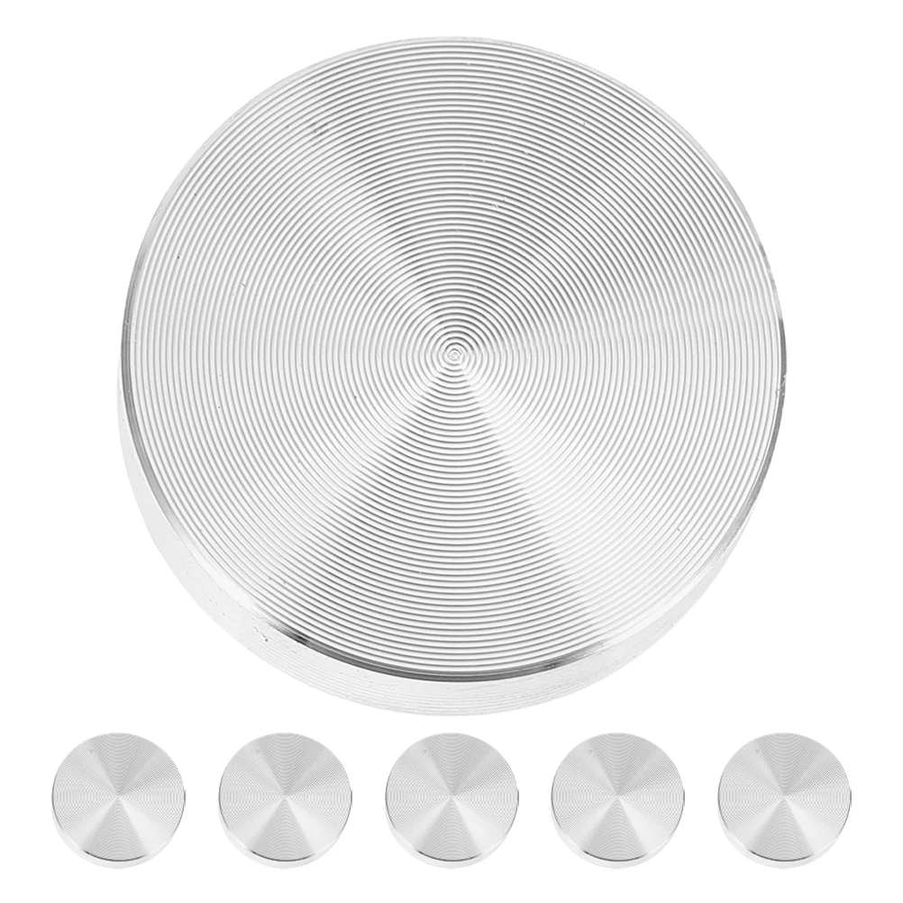 

6 Pcs Aluminum Cake Display Cabinet Alloy Round Disc Label Metal Discs Adapter Thin