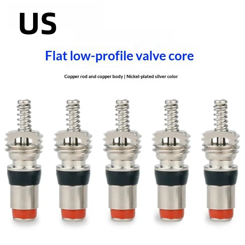 10/20Pcs 5V1 Threaded AV Schrader Valve Core Scooter Bicycle Flat Bottom Nozzle