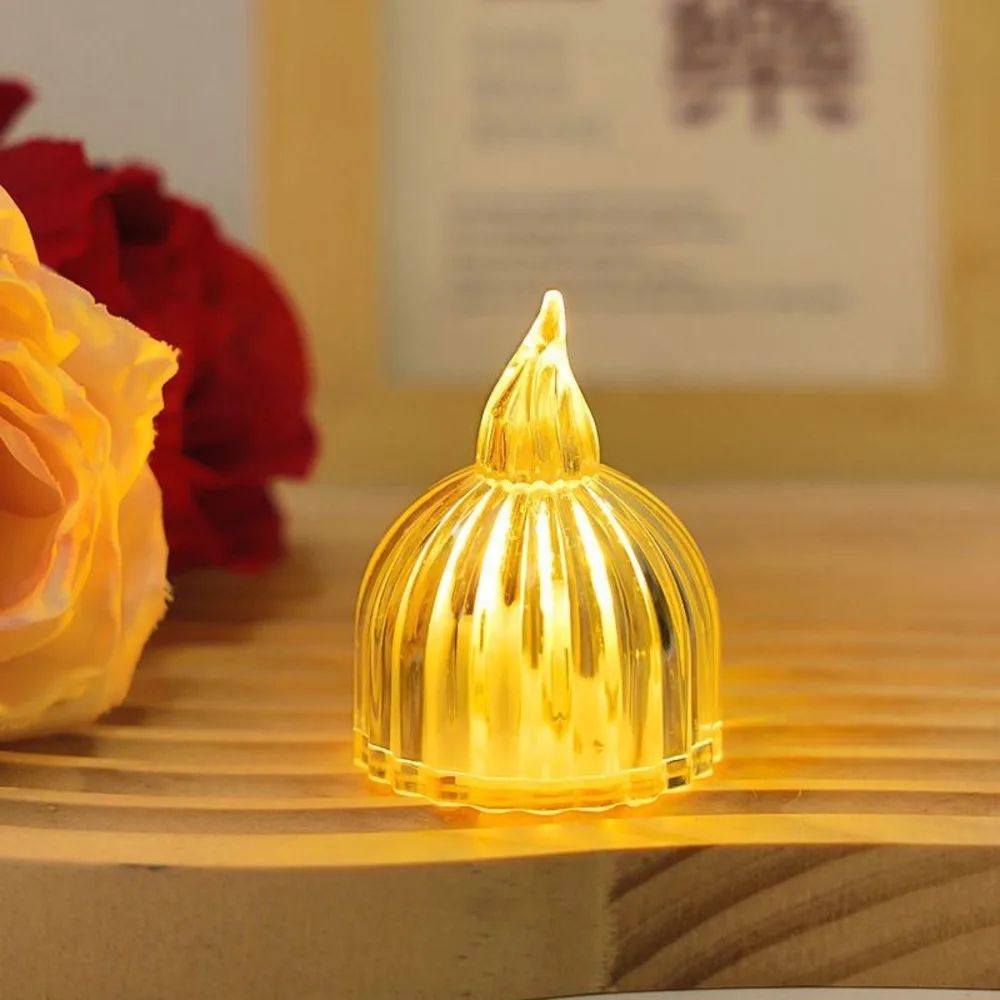 Creative Round Candy Candle Light with Real Crystal Decorative Bedside Lamp for Birthday Gift Romantic Home Decor