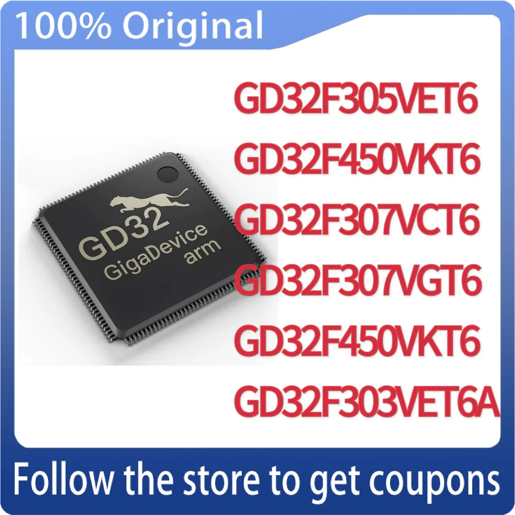 1PCS 100% New GD32F305VET6 GD32F450VKT6 GD32F307VCT6 GD32F307VGT6 GD32F450VKT6 GD32F303VET6A LQFP100 Original Chips Ic