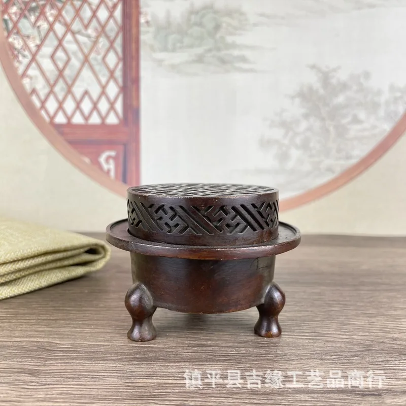 

Antique Style Three-Legged Incense Burner for Home Indoor Tea Ceremony Xuande Incense Burner Ornament Antique Style Sandalwood I