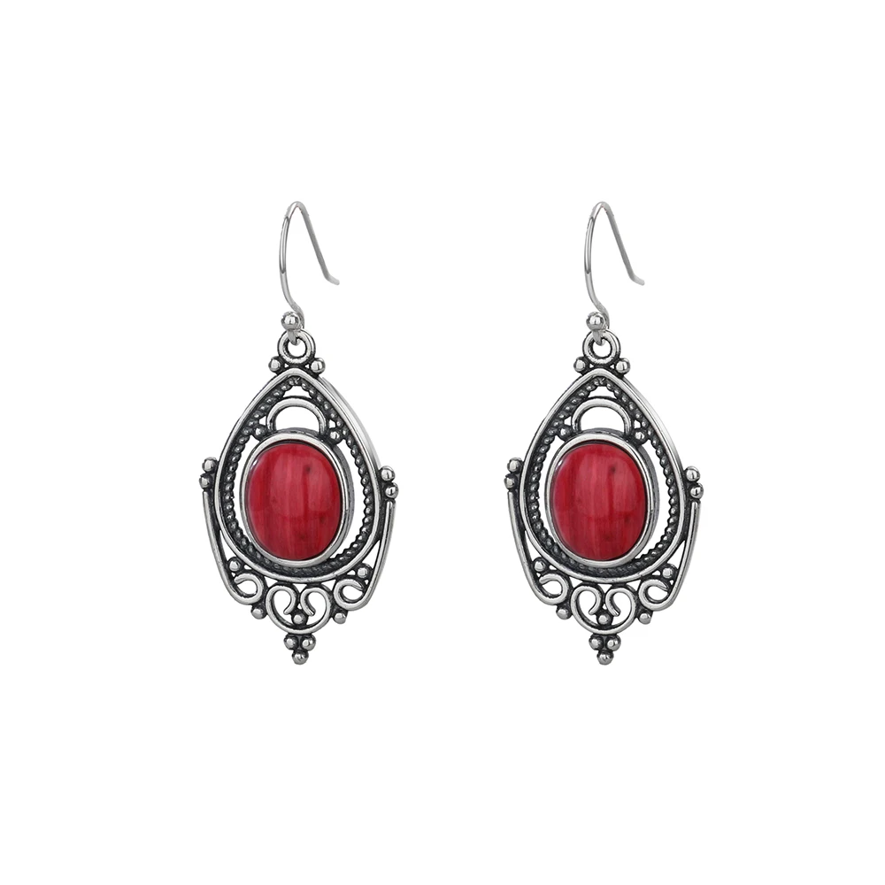 

S925 Retro Silver Jewelry Earrings 8*10mm Labradorite Natural Gemstone Women Engagement Birthday Romantic Valentine's Day Gift